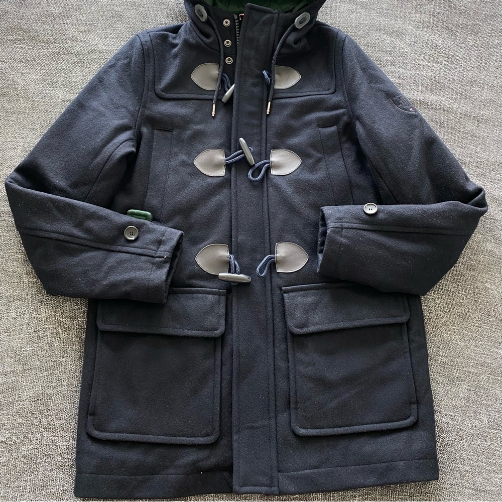 Tommy Hilfiger Navy Toggle Coat Wool XS